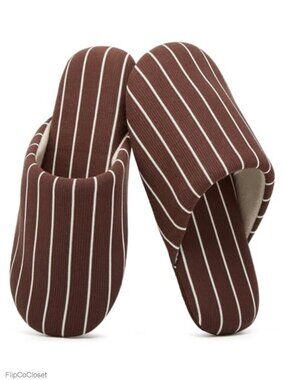 Linen Japanese Style House Slippers Fleece Lining Anti-Skid Soft Sole